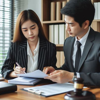 reviewing legal documents with a lawyer